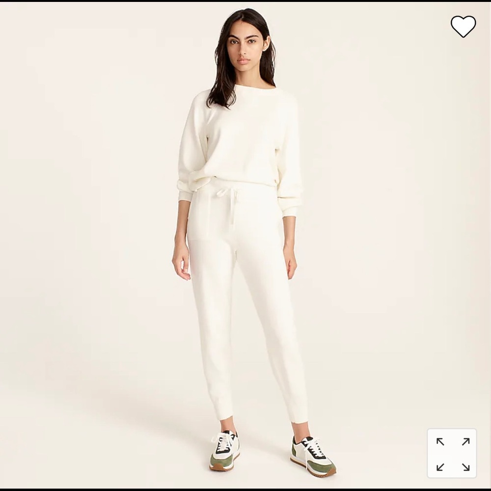 J Crew Cotton Cashmere Joggers - Cream
